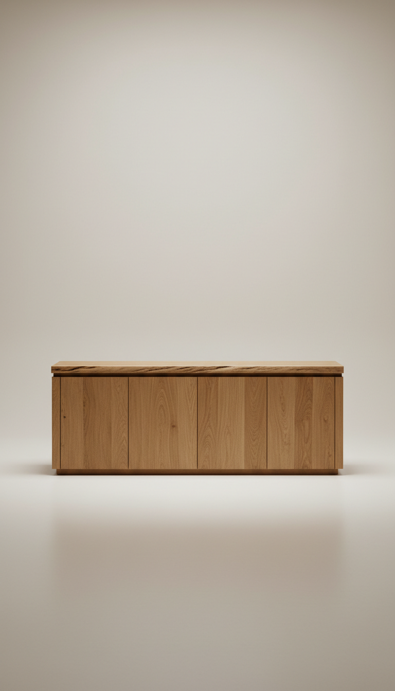 Solid Oak Sideboard With Soft-Close Drawers