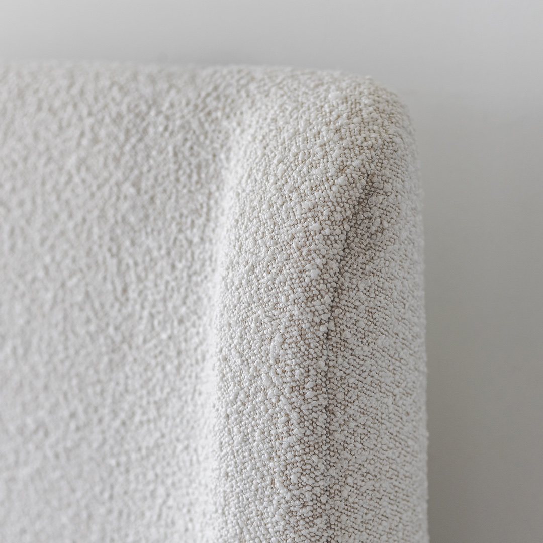 Faye King Upholstered Bed - Boucle Off White