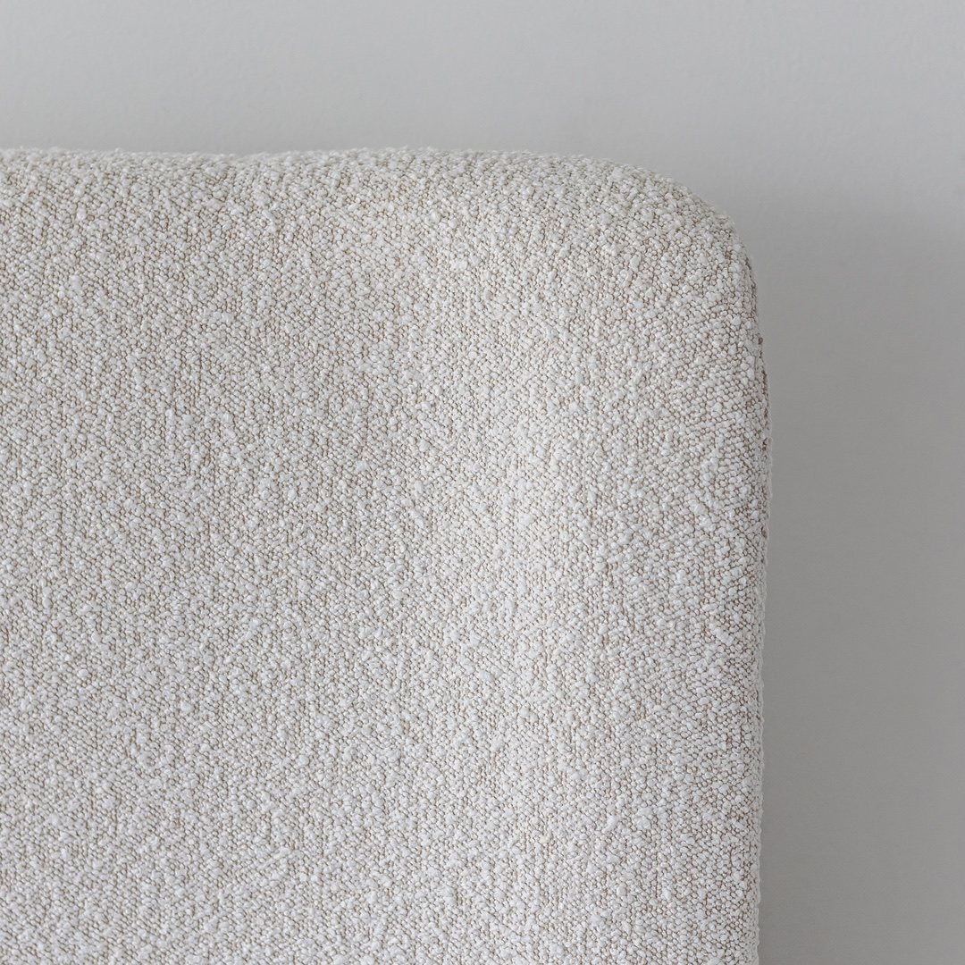 Faye King Upholstered Bed - Boucle Off White