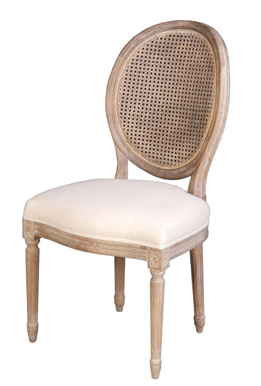 Napoleon Chair w/ Cane Back - Antique Linen