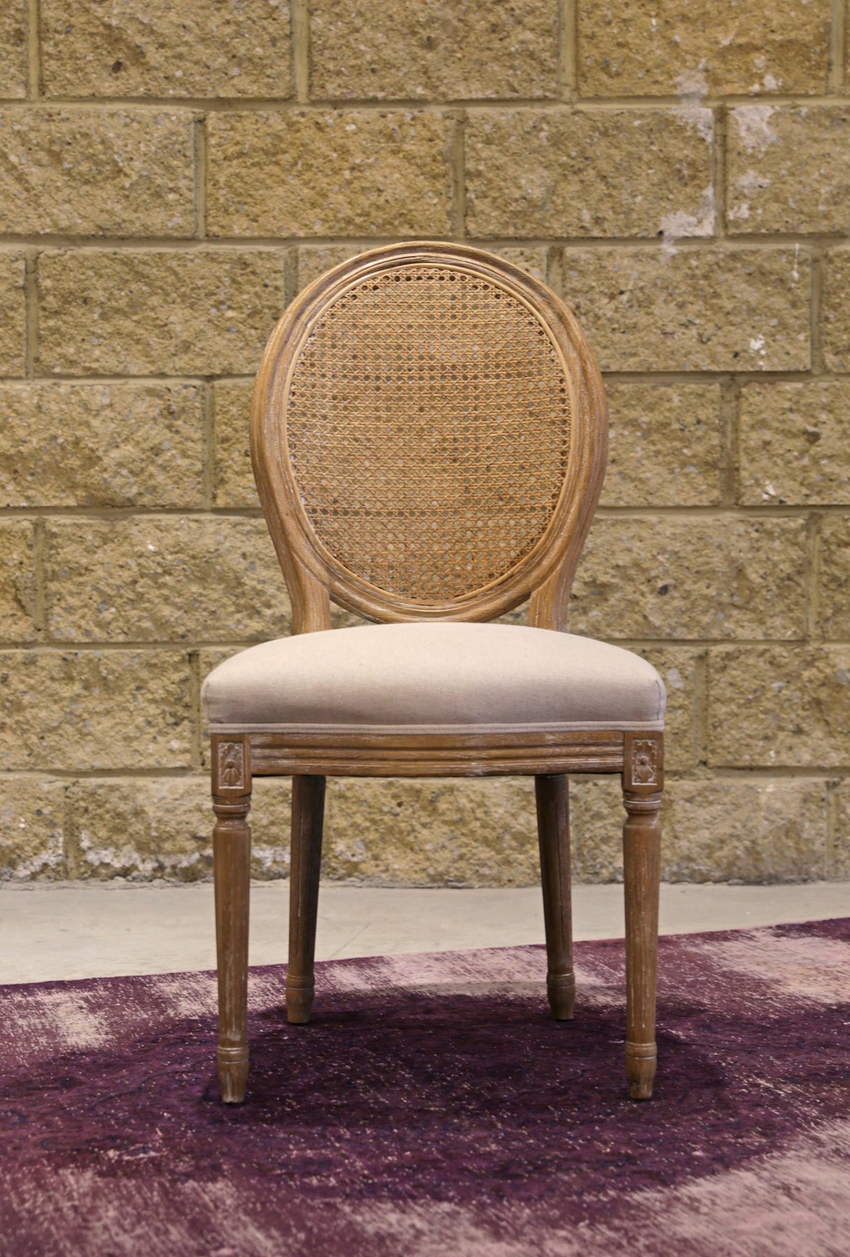 Napoleon Chair w/ Cane Back - Antique Linen