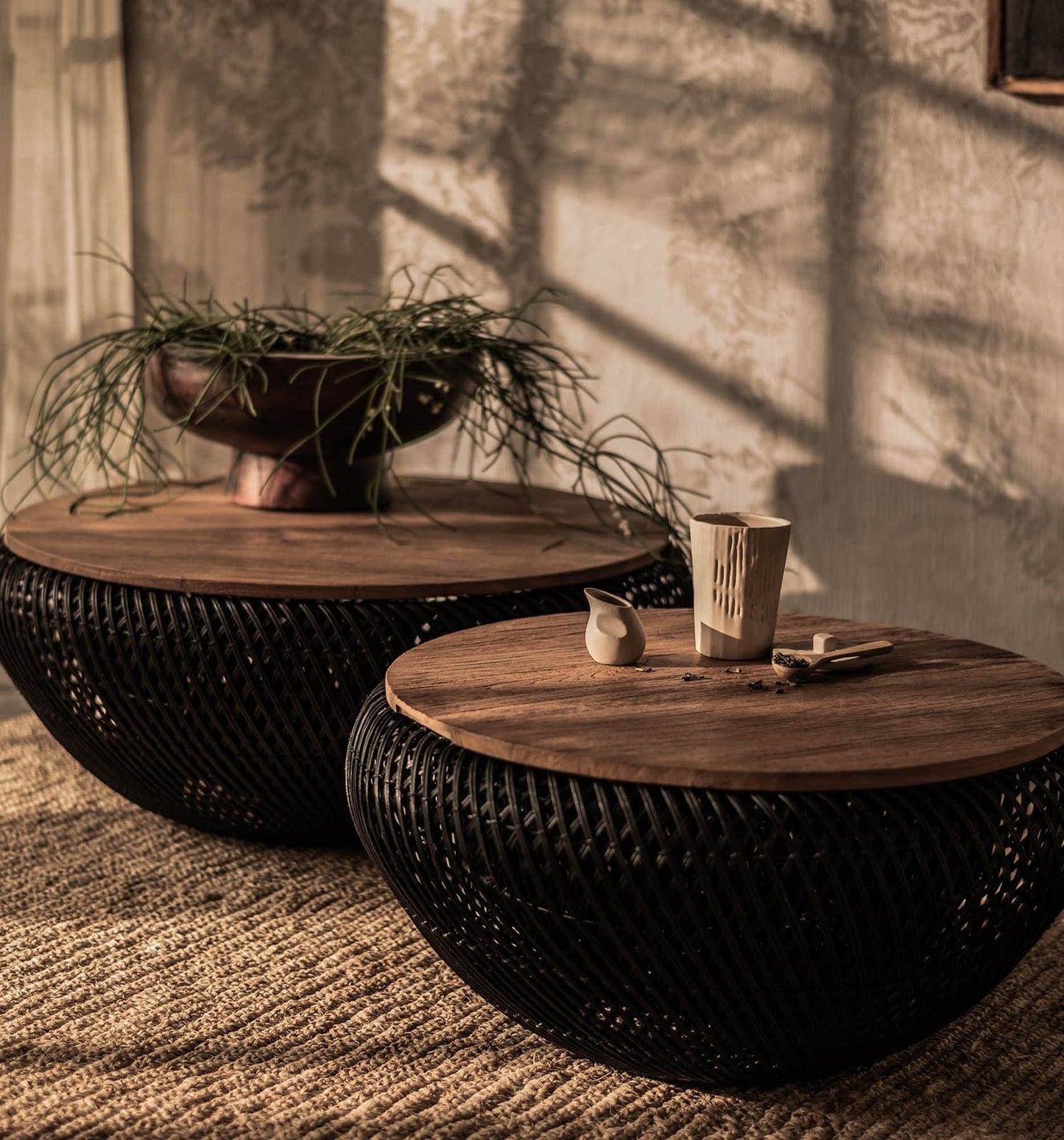 Wave Coffee Table with Storage - Black
