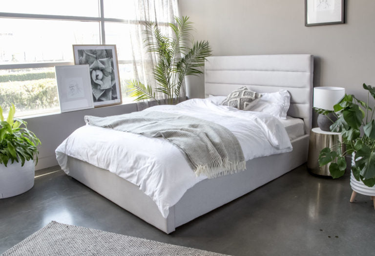 Justin Upholstered Bed - Cream - With or Without Storage