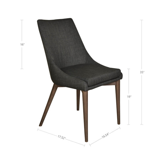 Fritz Dining Chairs - Dark Grey - Dark Legs