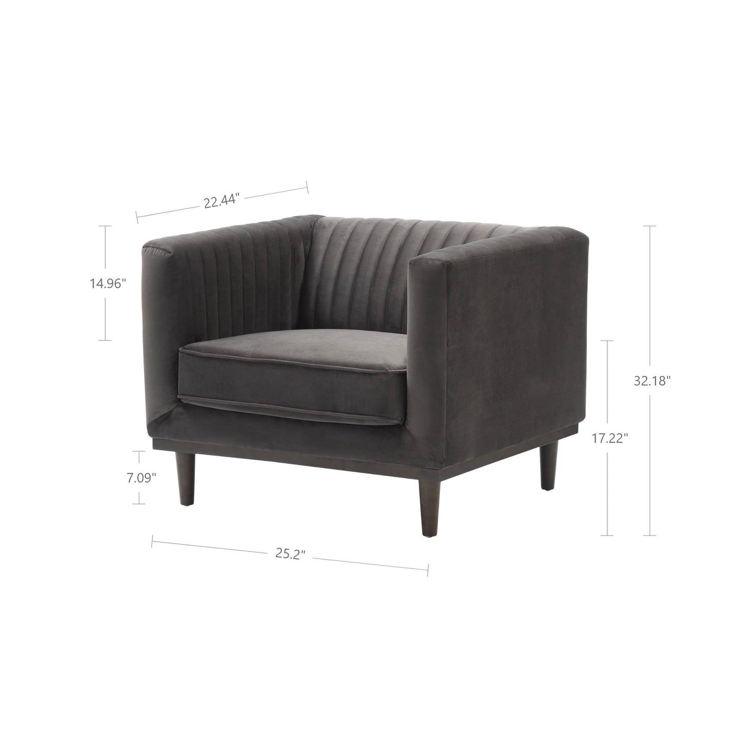 Sage Chair - Stone Grey Velvet