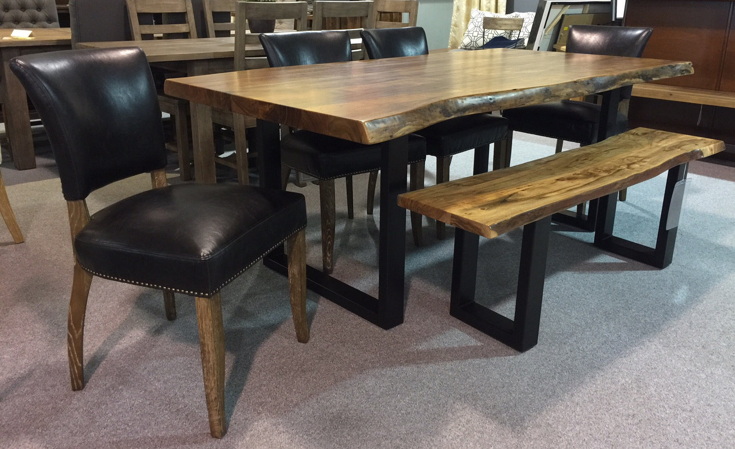 Calcutta LiveEdge Dining Table ~ 2.3" Thick Top - 2003-2018 Homestead Furniture All Rights Reserved