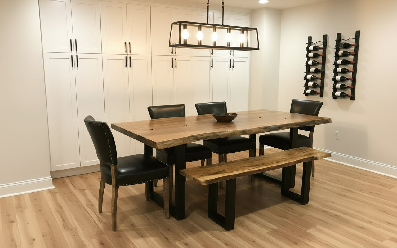 Calcutta LiveEdge Dining Table ~ 2.3" Thick Top - 2003-2025 Homestead Furniture All Rights Reserved