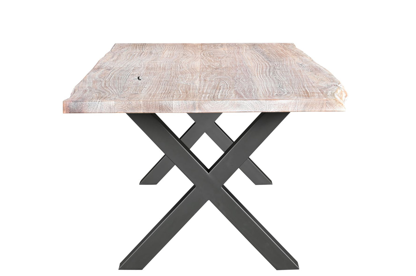 Calcutta Live Edge Dining Table 40"x84" - Whitewash - X Bases - 55mm Tops