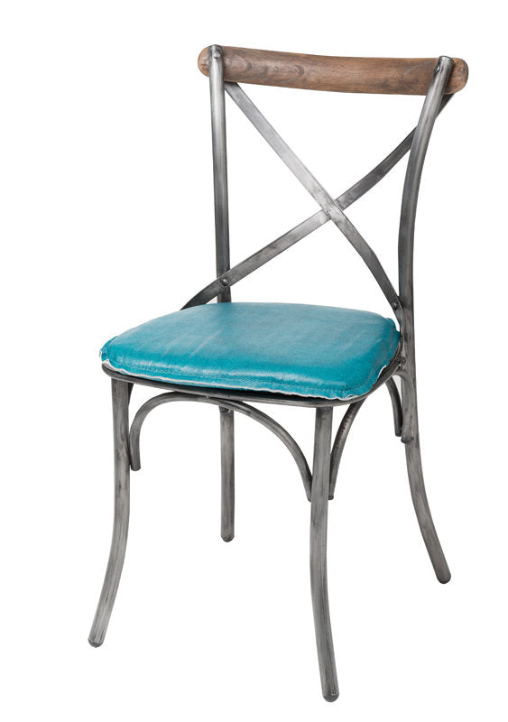 Crossback Metal Chair - Peacock Blue - 2003-2018 Homestead Furniture All Rights Reserved