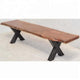 Calcutta Live Edge Benches - X Base - 3 Sizes - 55mm Thick Tops
