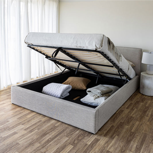 Julia Upholstered Bed - Sand - With or Without Storage
