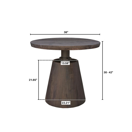 Bronx Bistro Crank Table > 36" Diameter / 30" to 42" High