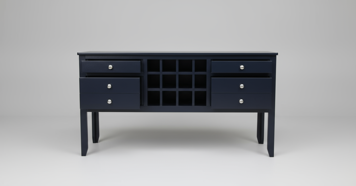 Metro Sideboard with Wine Rack - Solid Maple - 58"