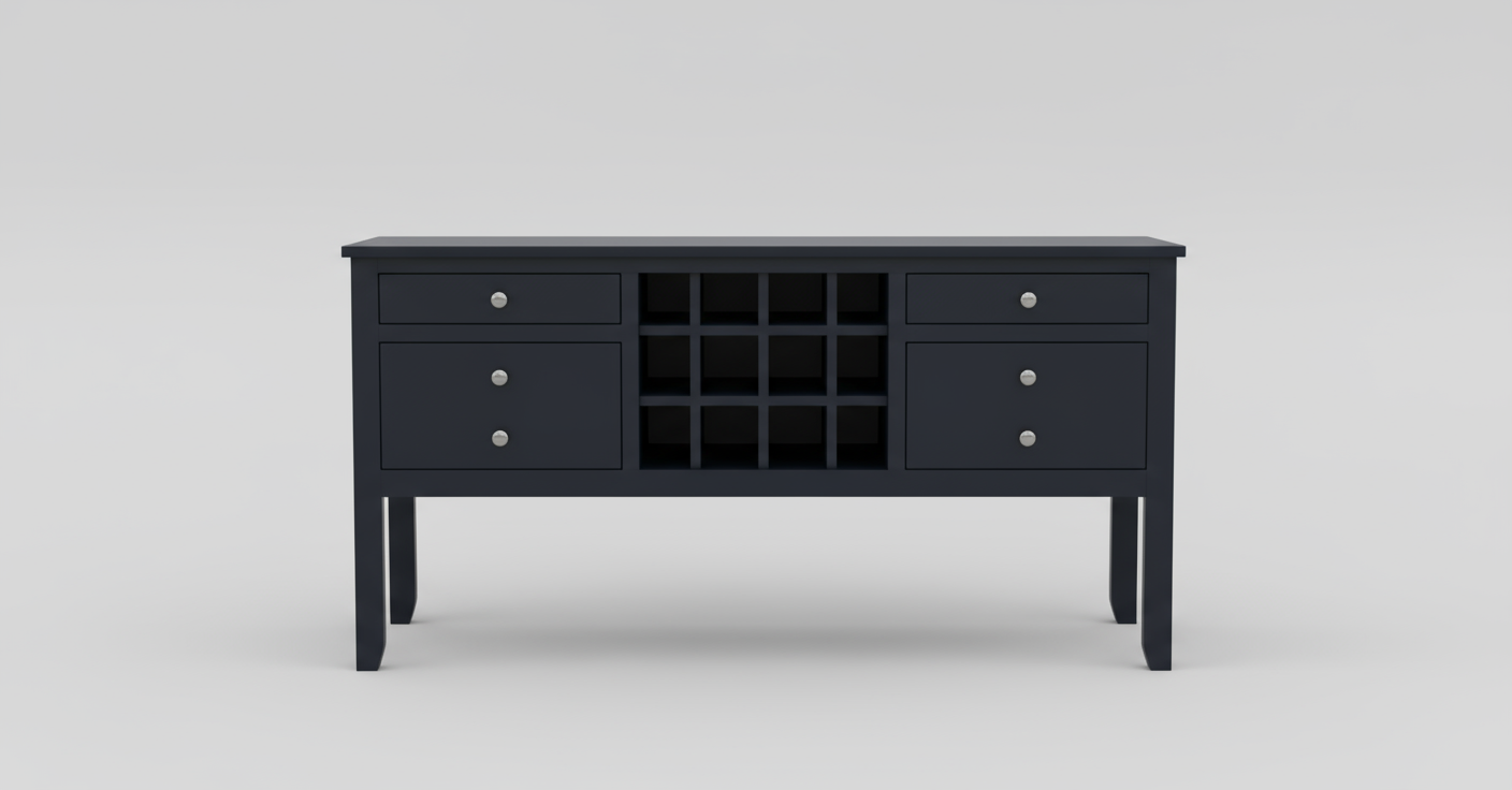 Metro Sideboard with Wine Rack - Solid Maple - 58"