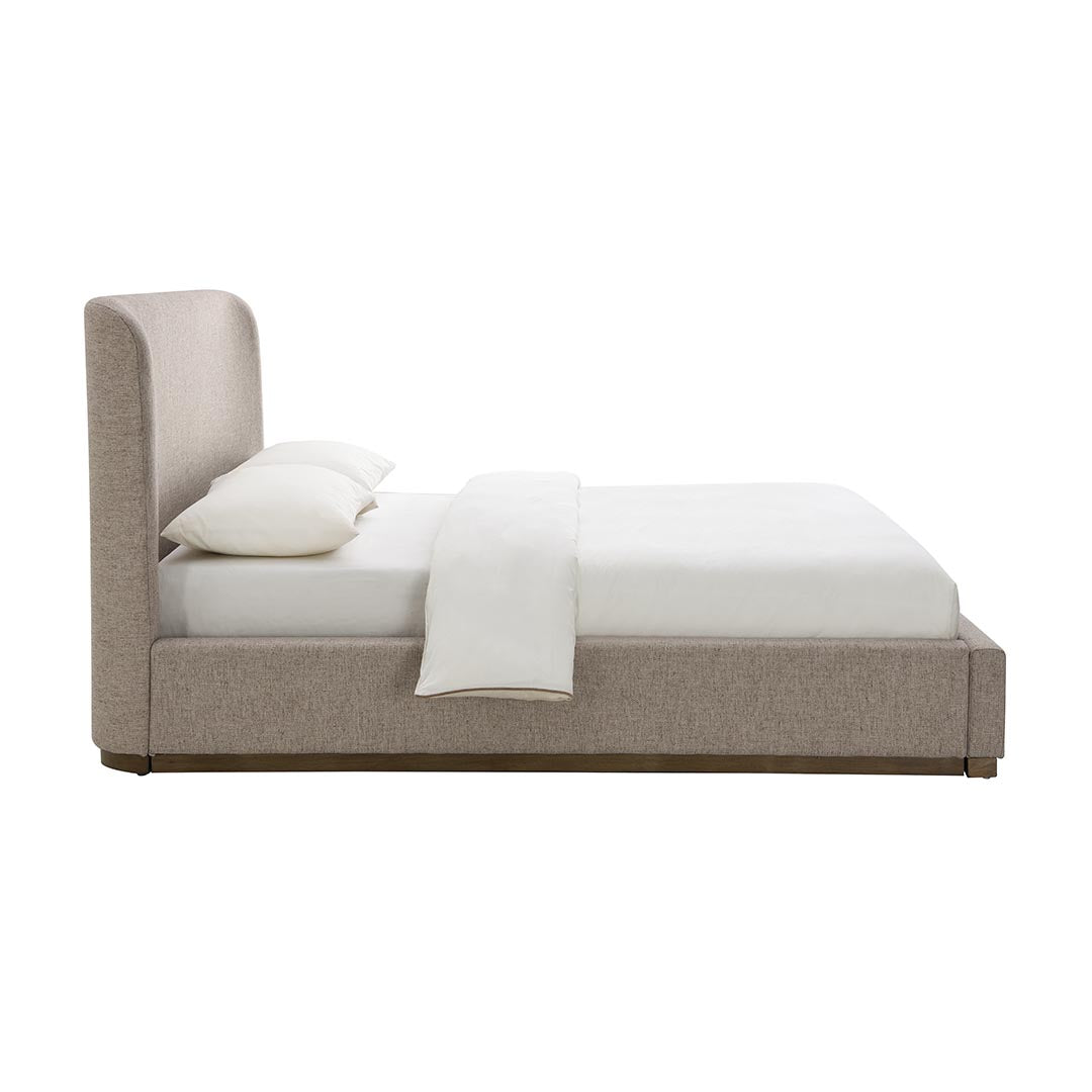 Faye Queen Upholstered Storage Bed Short - Perfect Taupe