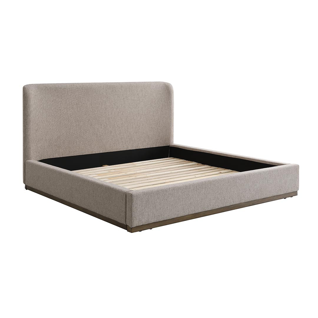 Faye King Upholstered Storage Bed Short - Perfect Taupe