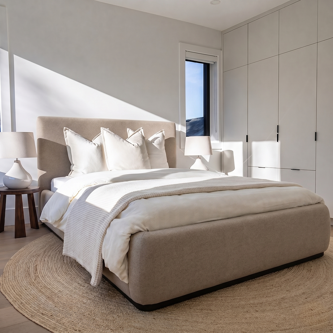 Filly Queen Upholstered Bed - Tan