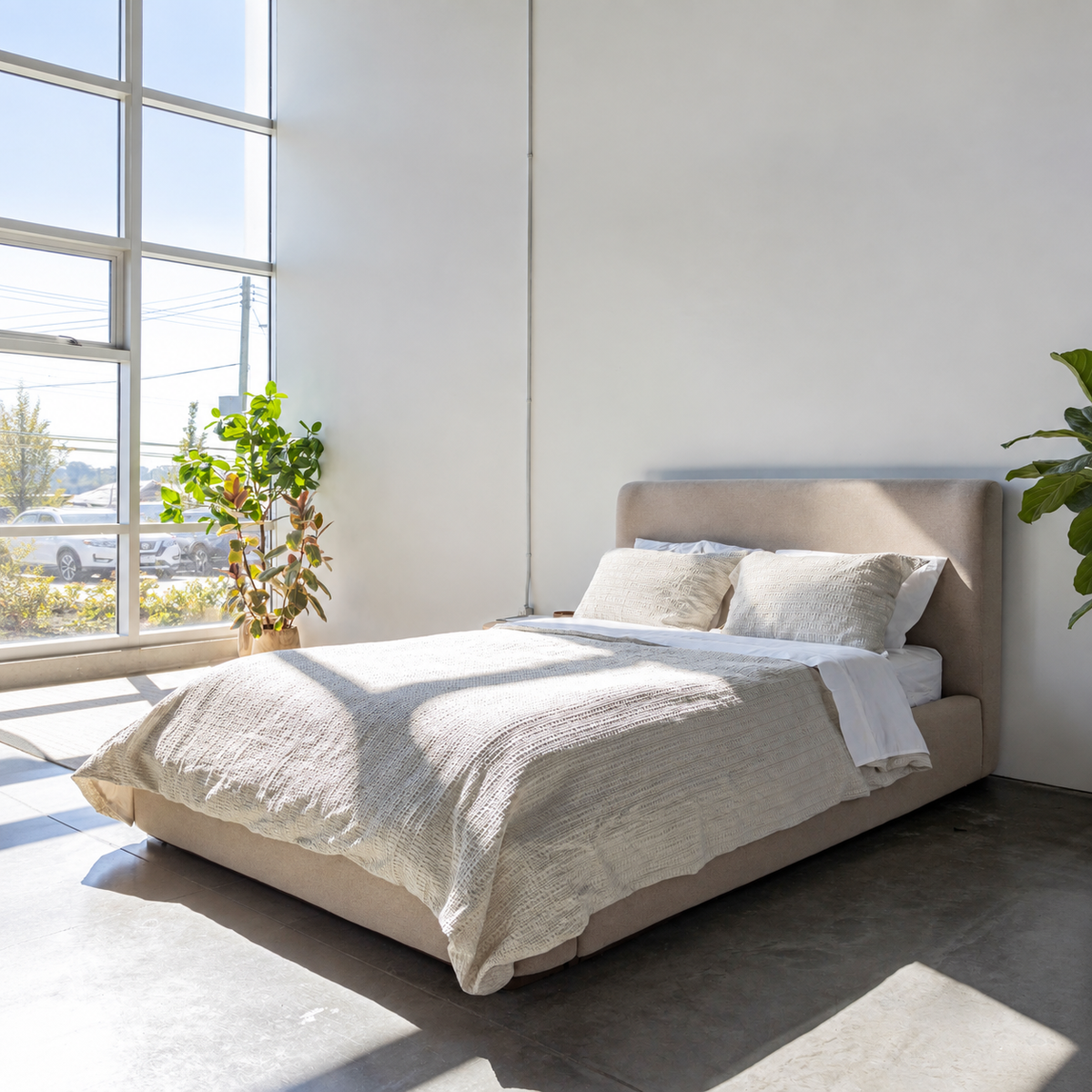 Filly Queen Upholstered Bed - Tan