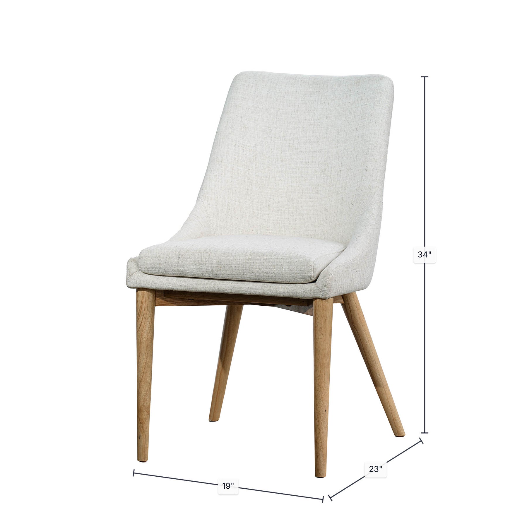 Fritz Dining Chairs - Ivory - Natural Legs - Homestead Furniture - All Rights Reserved