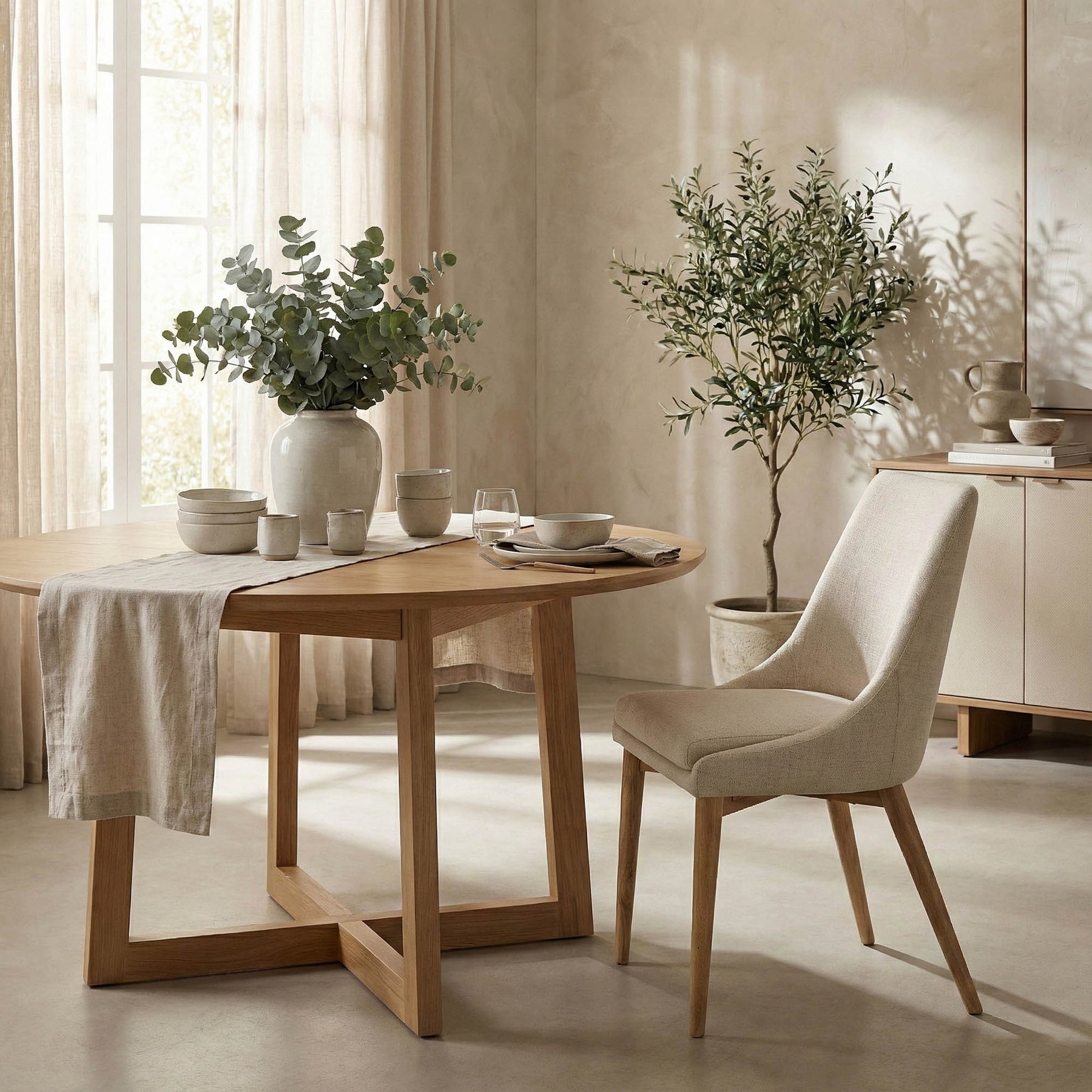 Fritz Dining Chairs - Ivory - Natural Legs - Homestead Furniture - All Rights Reserved