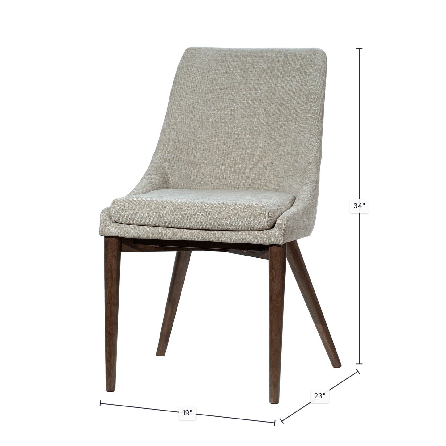 Fritz Dining Chairs - Taupe - Dark Legs