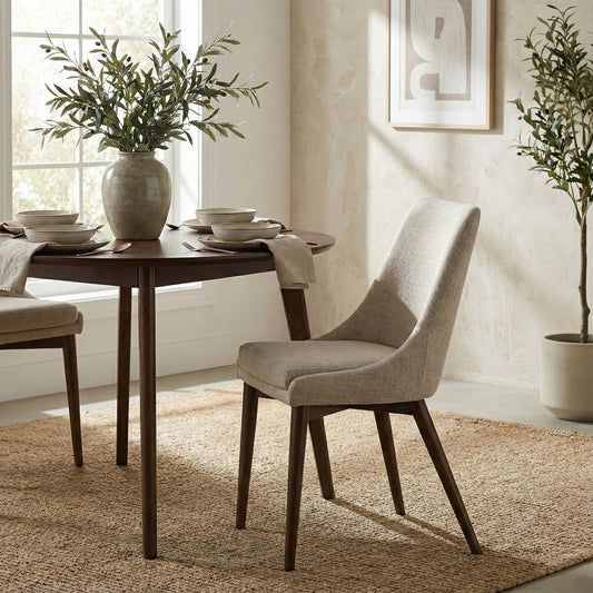Fritz Dining Chairs - Taupe - Dark Legs