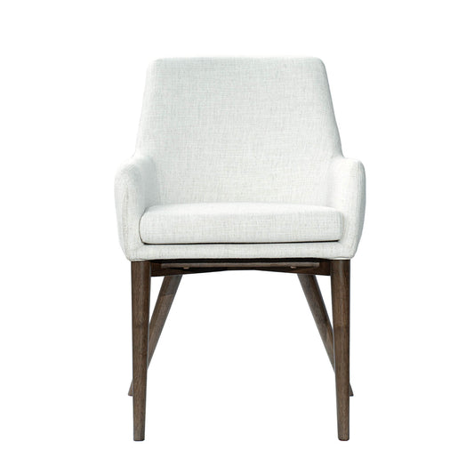 Fritz Dining Chairs with Arms - Ivory - Dark Legs