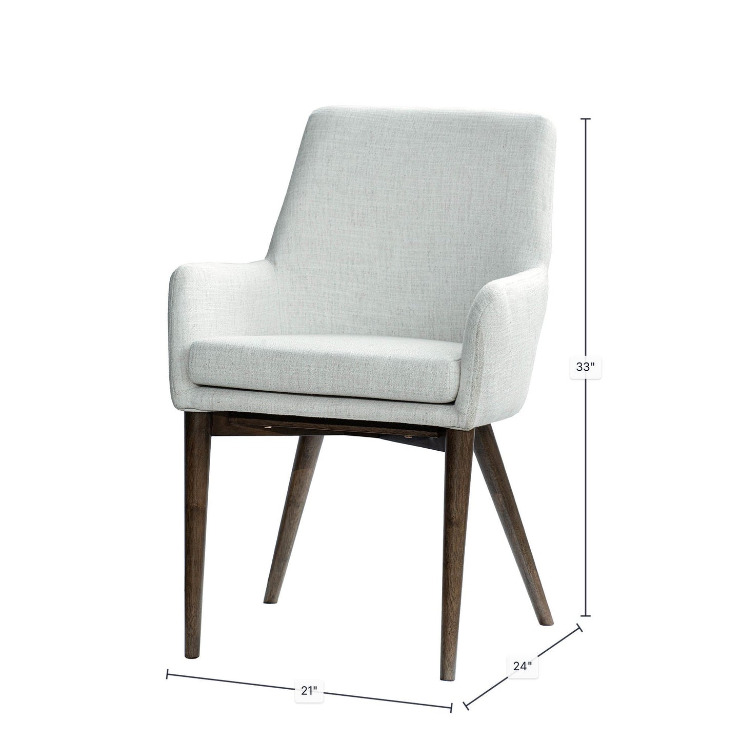 Fritz Dining Chairs with Arms - Ivory - Dark Legs