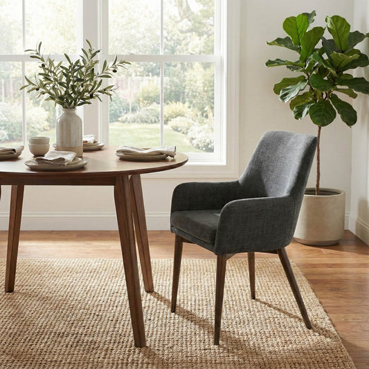 Fritz Dining Chairs with Arms - Slate - Dark Legs