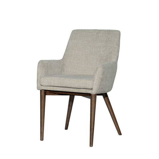 Fritz Dining Chairs with Arms - Taupe - Dark Legs