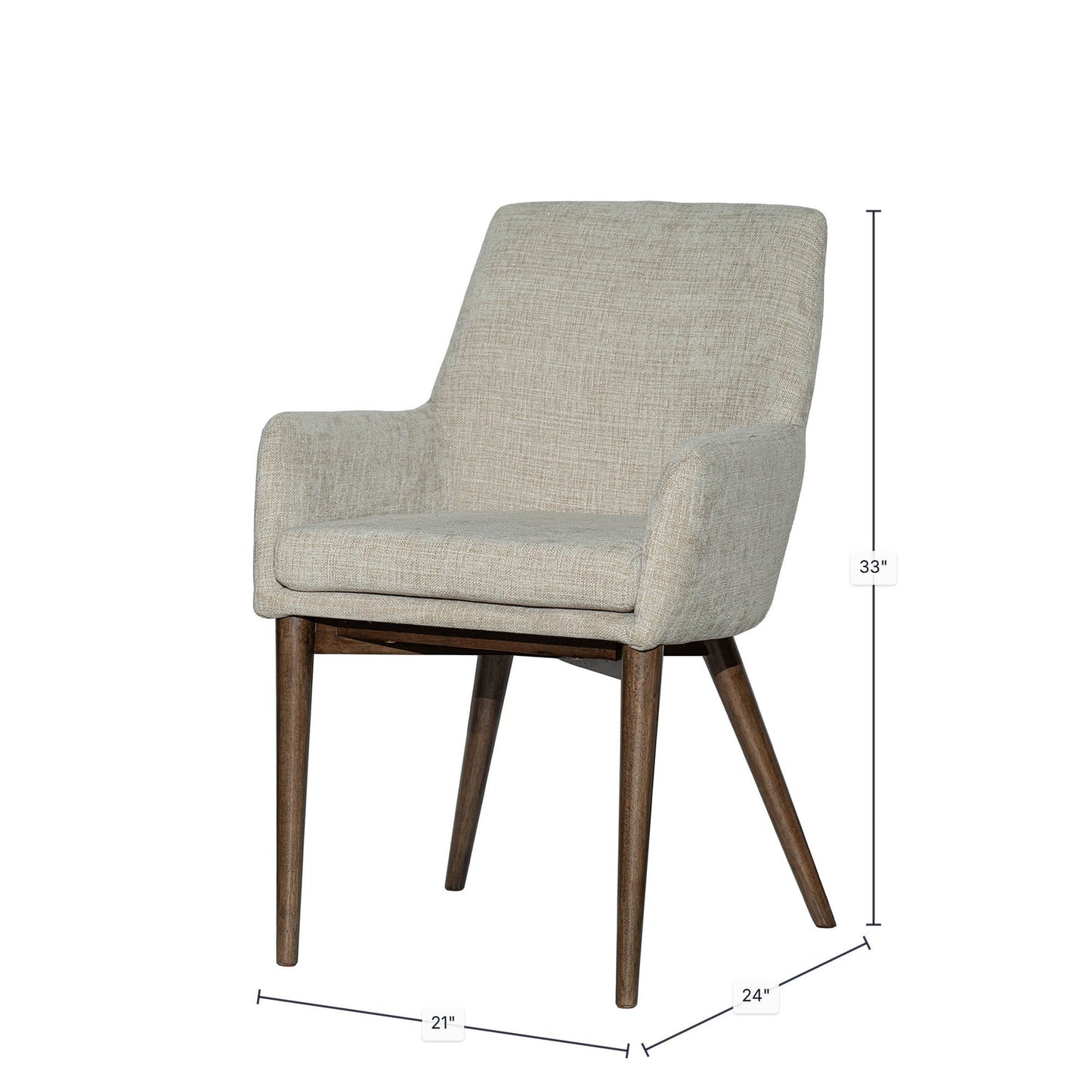 Fritz Dining Chairs with Arms - Taupe - Dark Legs