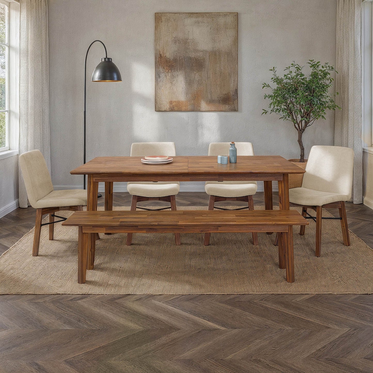 Gia Extendable Dining Table (40" x 71"/86"/102") Warm Pecan
