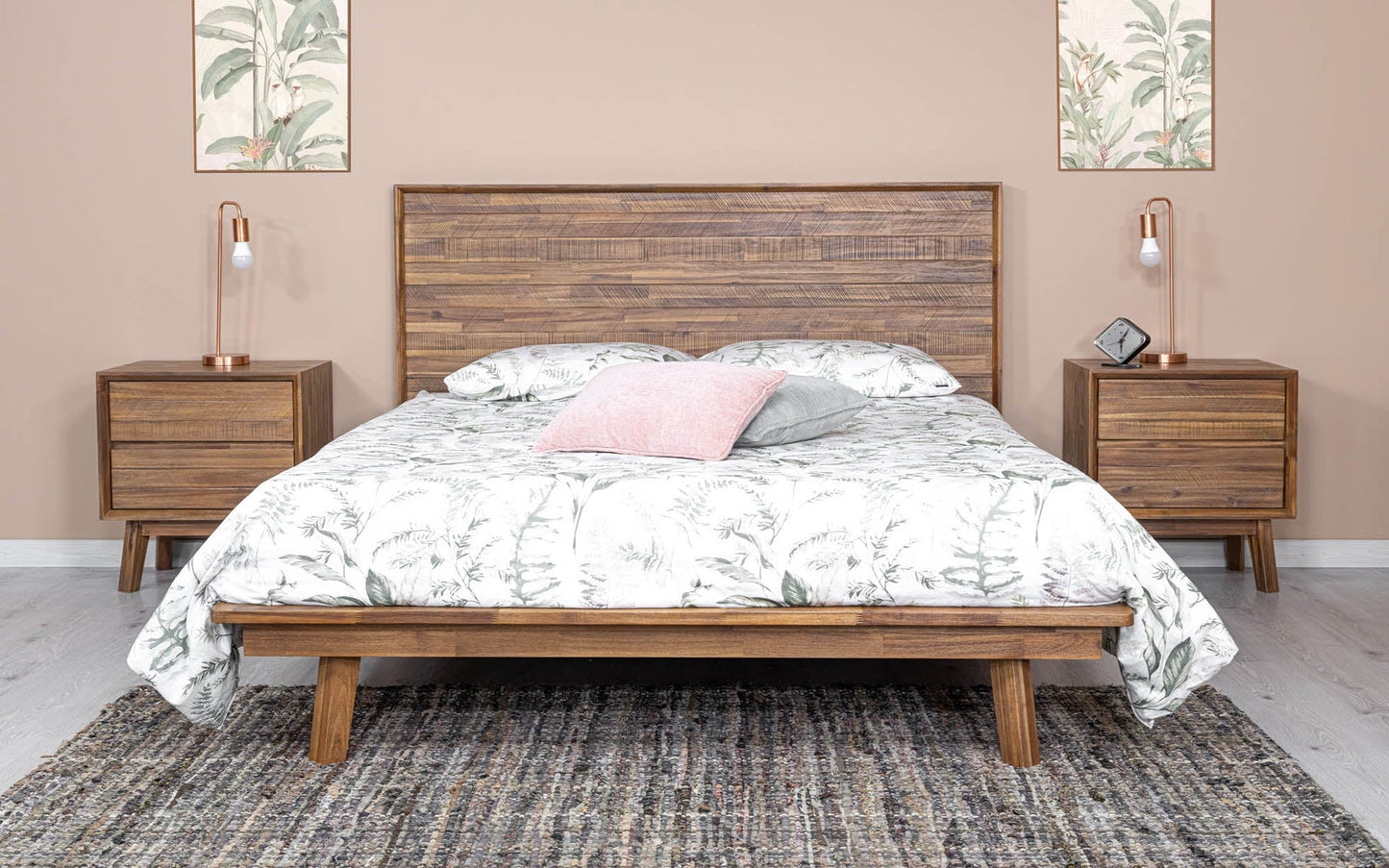 Gia 2 Drawer Side Table - Warm Pecan