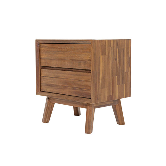 Gia 2 Drawer Side Table - Warm Pecan