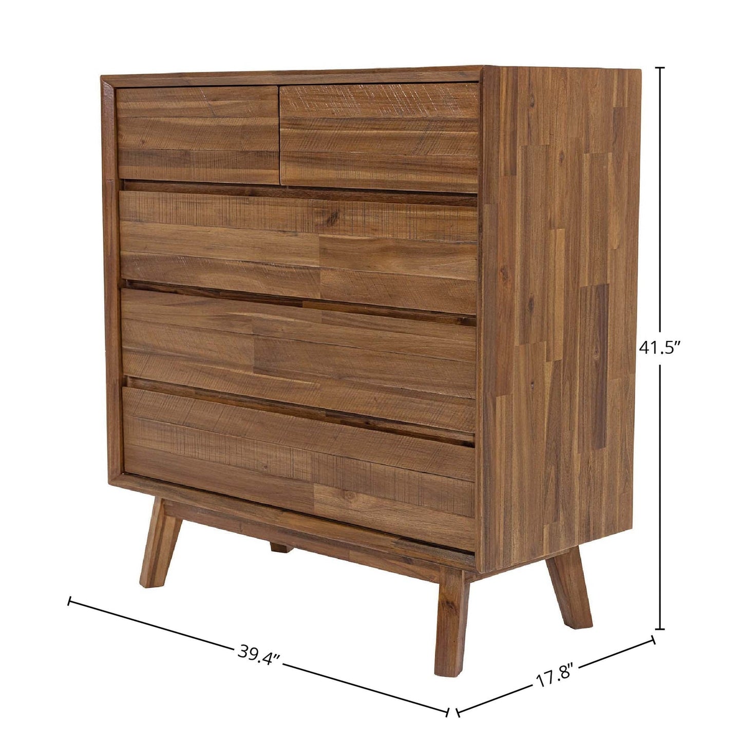 Gia 5 Drawer Chest - Warm Pecan