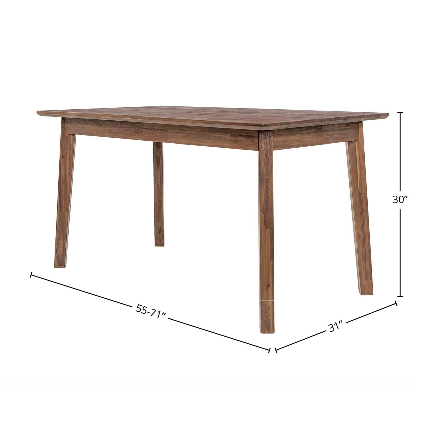 Gia Extendable Dining Table (31" x 55"/71") Warm Pecan - Homestead Furniture - All Rights Reserved