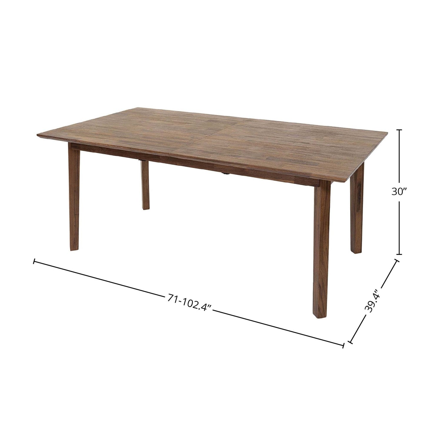 Gia Extendable Dining Table (40" x 71"/86"/102") Warm Pecan