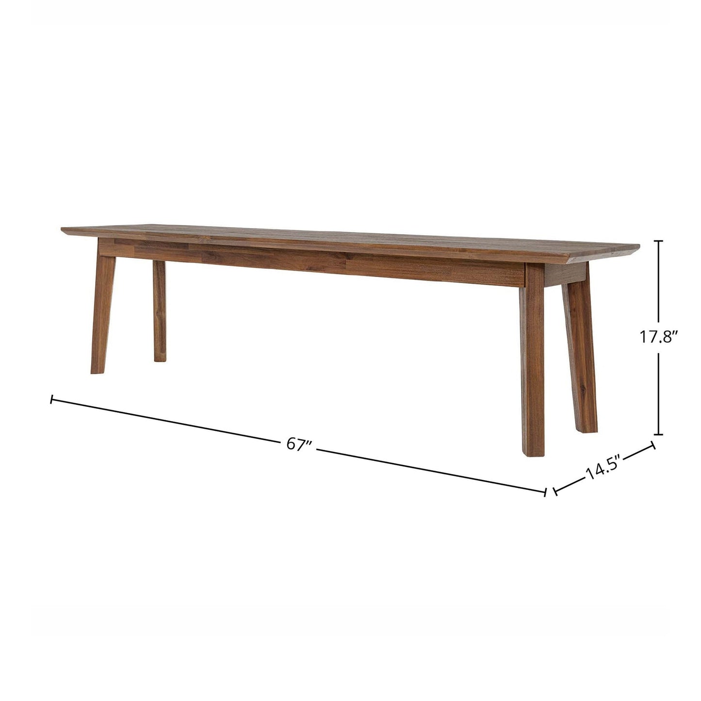 Gia Bench 67" - Warm Pecan