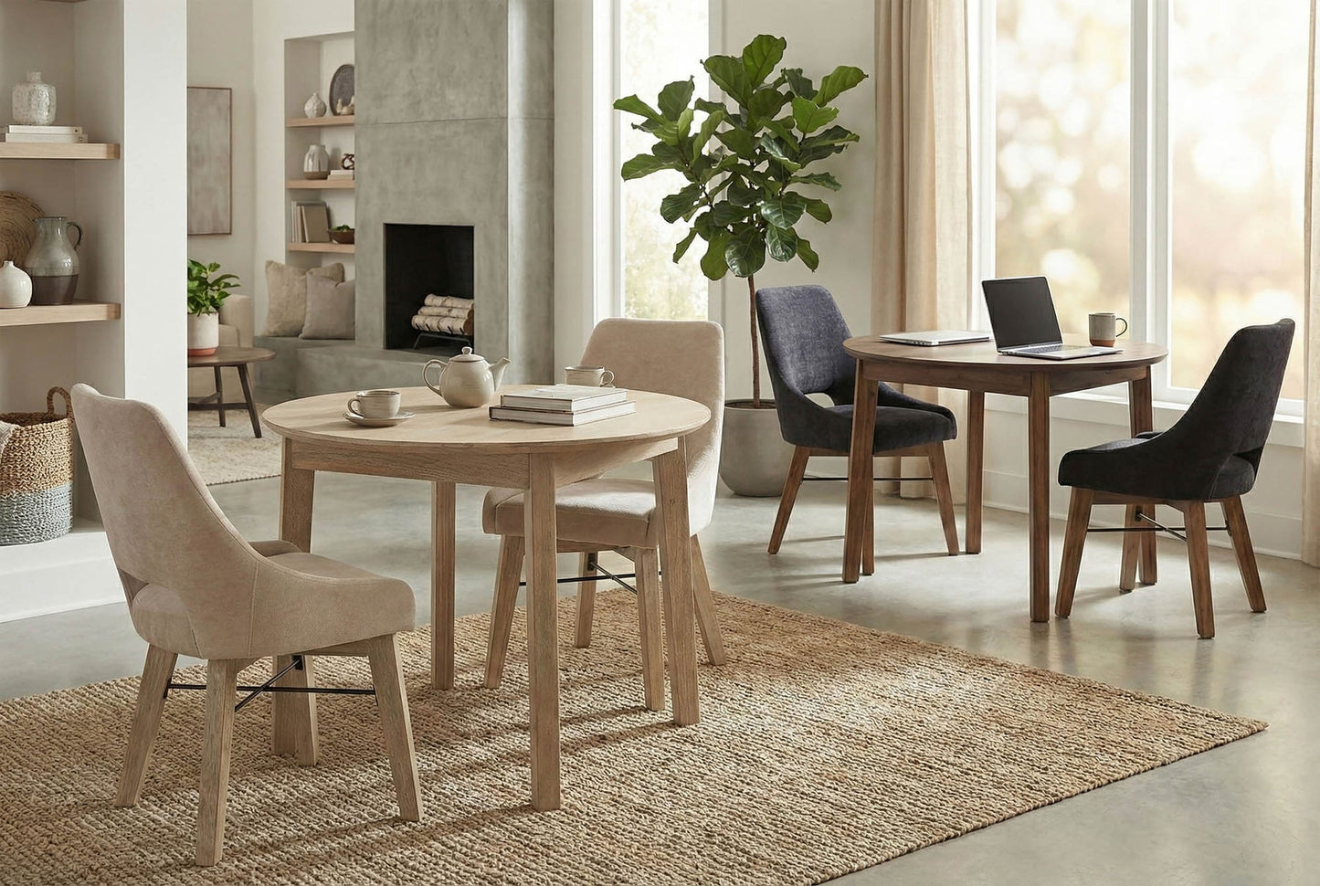Gia 40" Round Dining Table - Warm Pecan