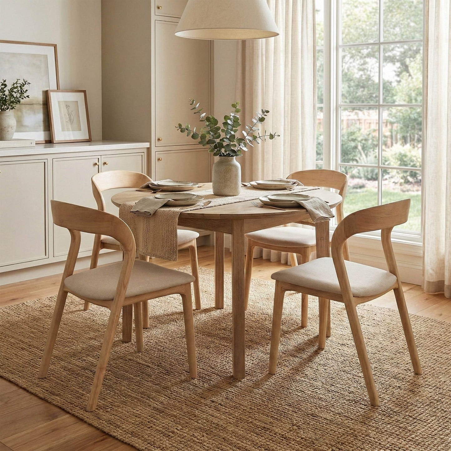 Gia 40" Round Dining Table - Light Driftwood