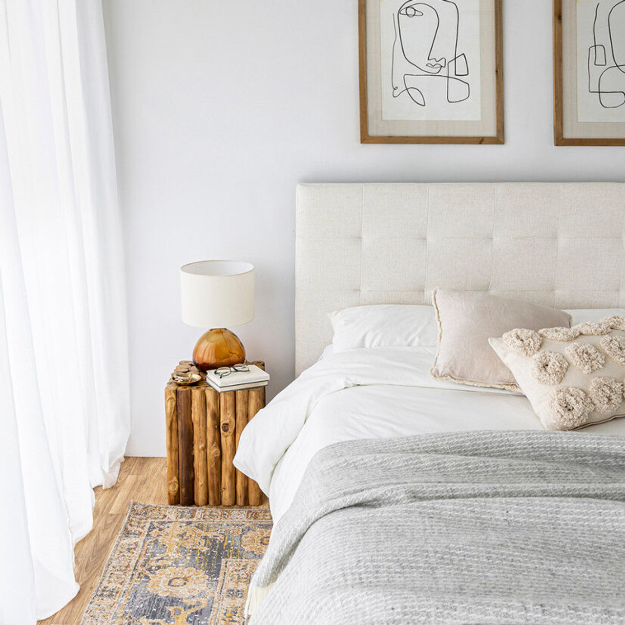 June Upholstered Beds - Cream - With or Without Storage
