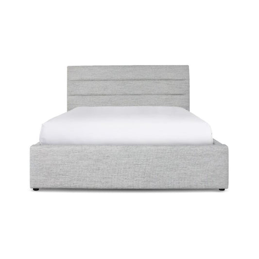 Justin Upholstered Bed - Stone - With or Without Storage