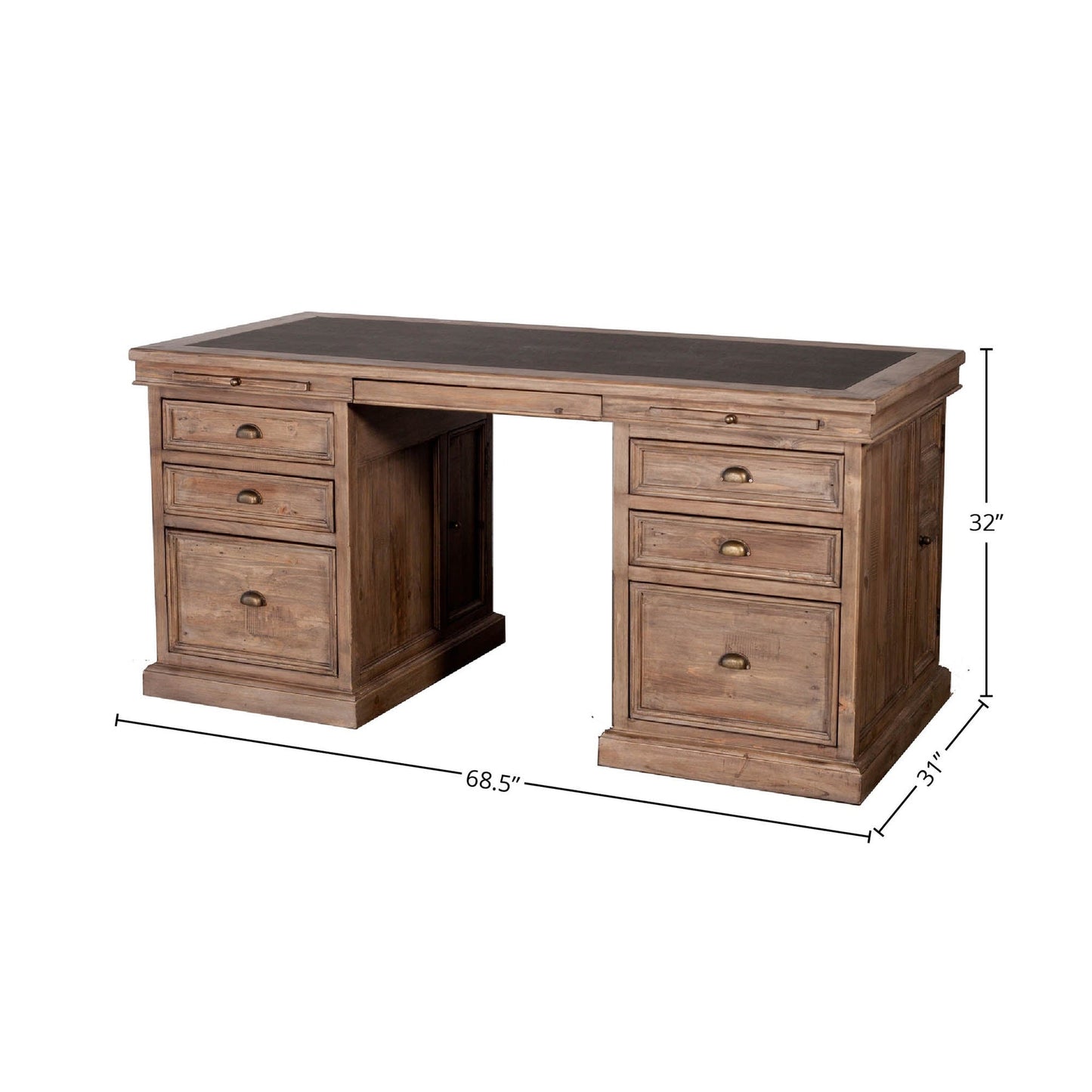 Irish Coast Double Pedestal Desk - Sundried - Homestead Furniture - All Rights Reserved