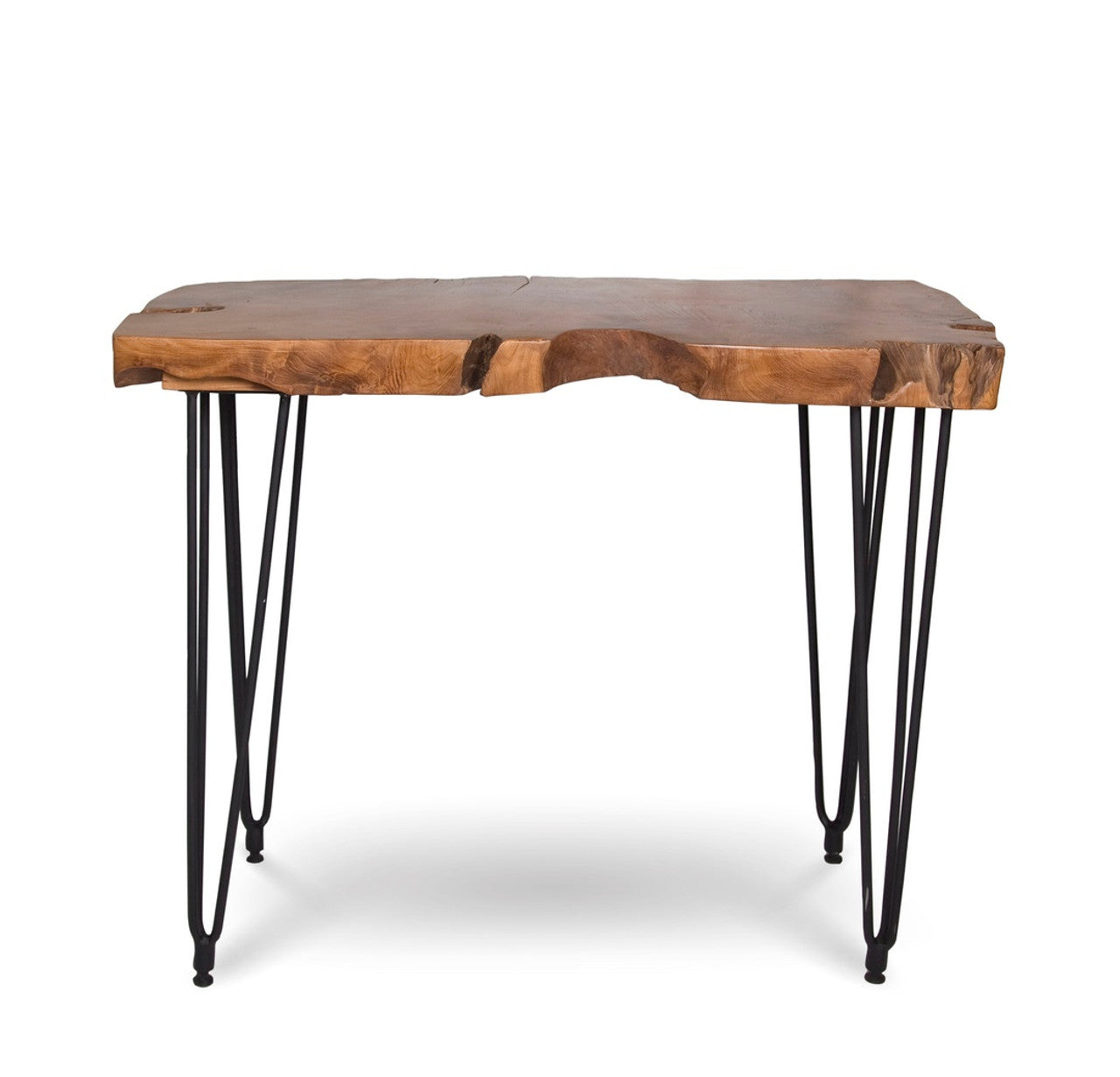 Live Edge Hairpin Console Table - Natura 100% Teak