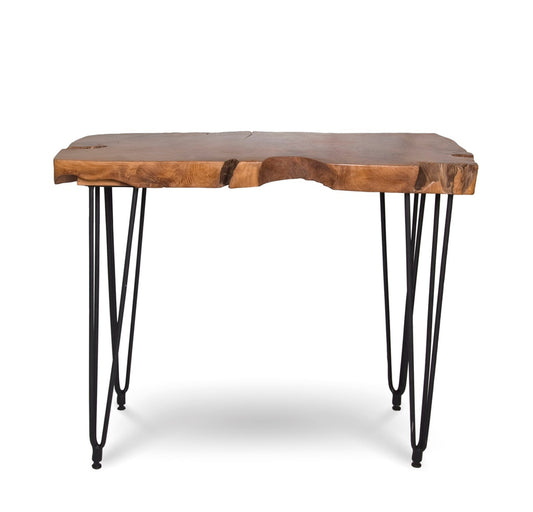 Live Edge Hairpin Console Table - Natura 100% Teak