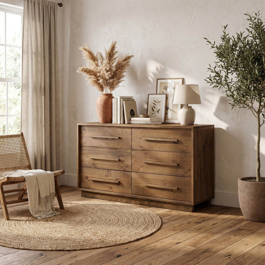 Nevada 6 Drawer Dresser - 100% Solid Wood
