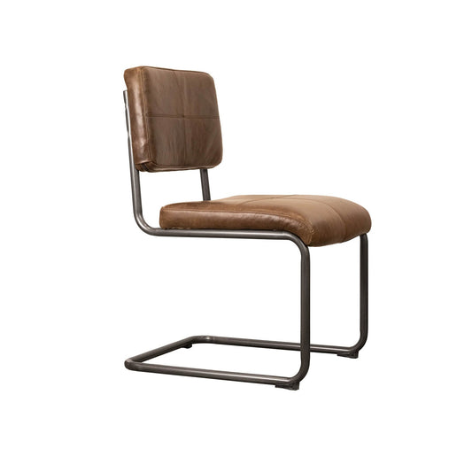 Cobain Dining Chair - 100% Top Grain Leather - Distressed Brown