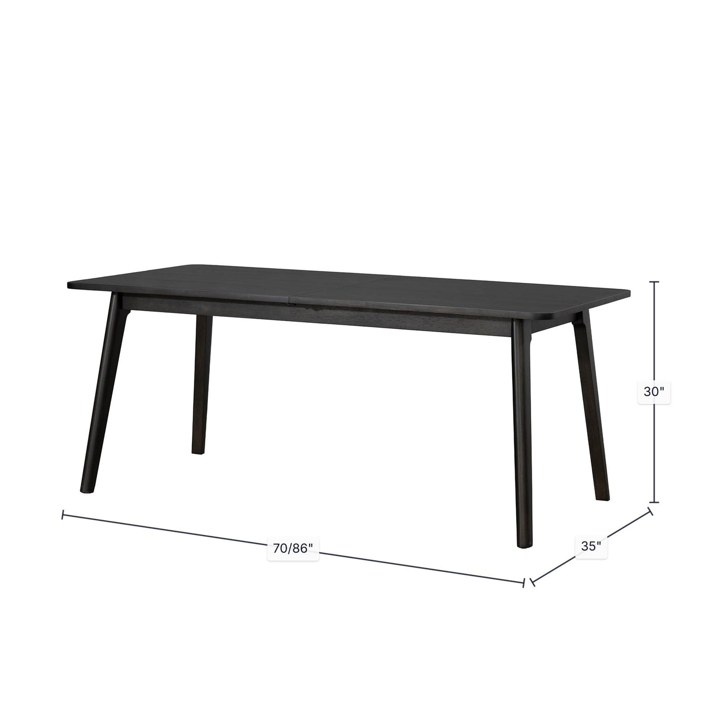 Remix Dining Table with Extension (70" to 87") Antique Black