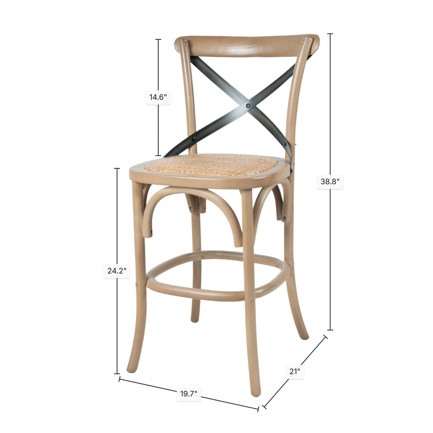 Crossback Counter Stool - Sundried