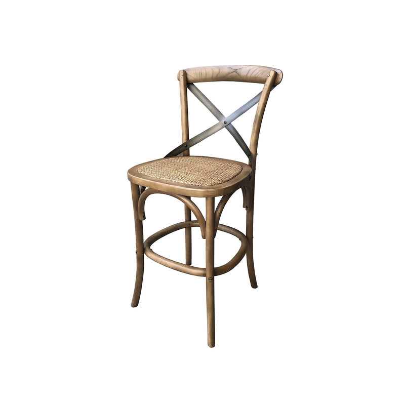 Crossback Fixed Counter Stool - Sundried